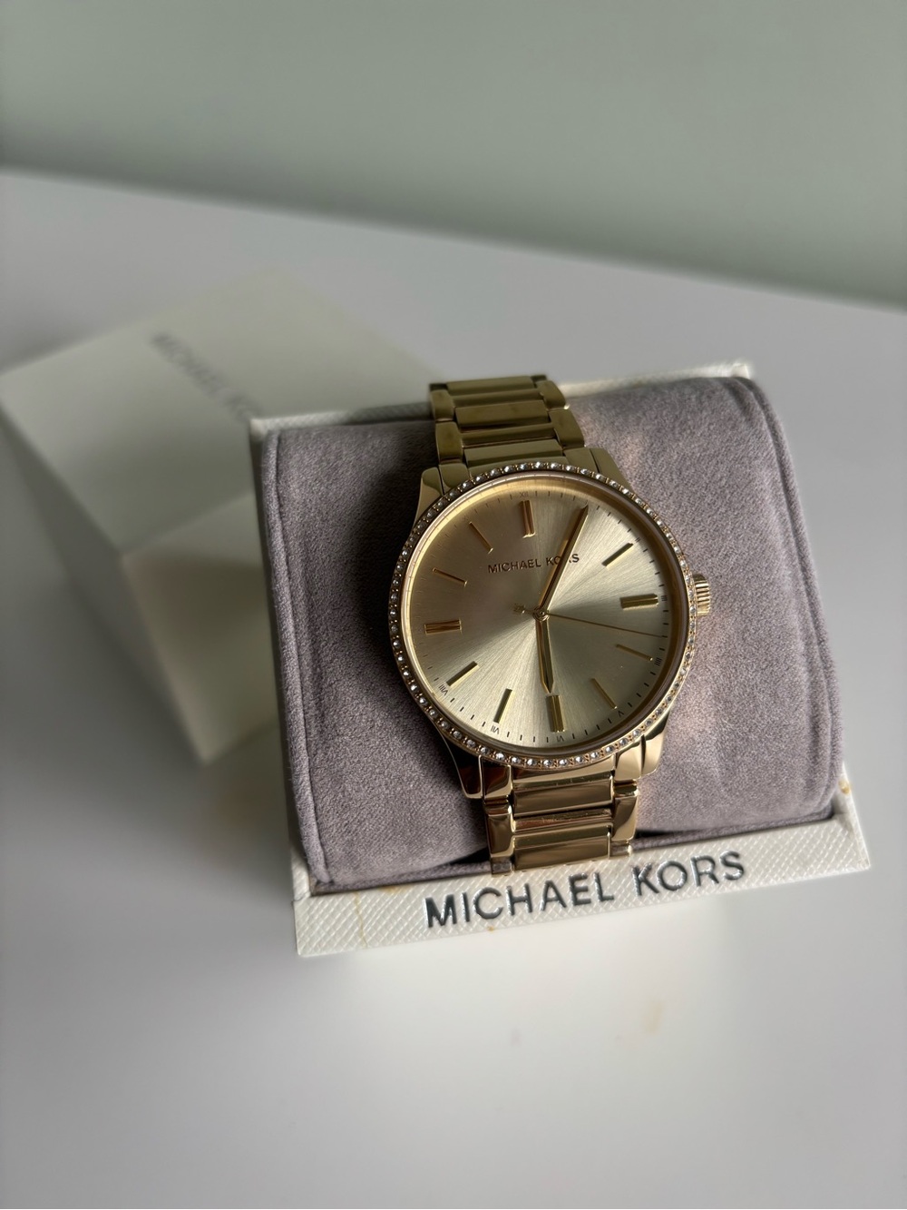 Michael Kors Gold Watch with Crystal Bezel